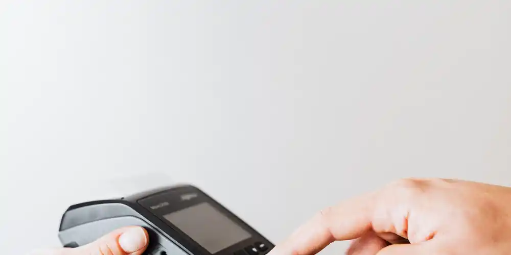 A card payment terminal at an event box office