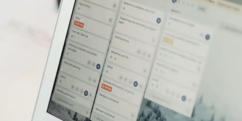 Laptop showing event management software